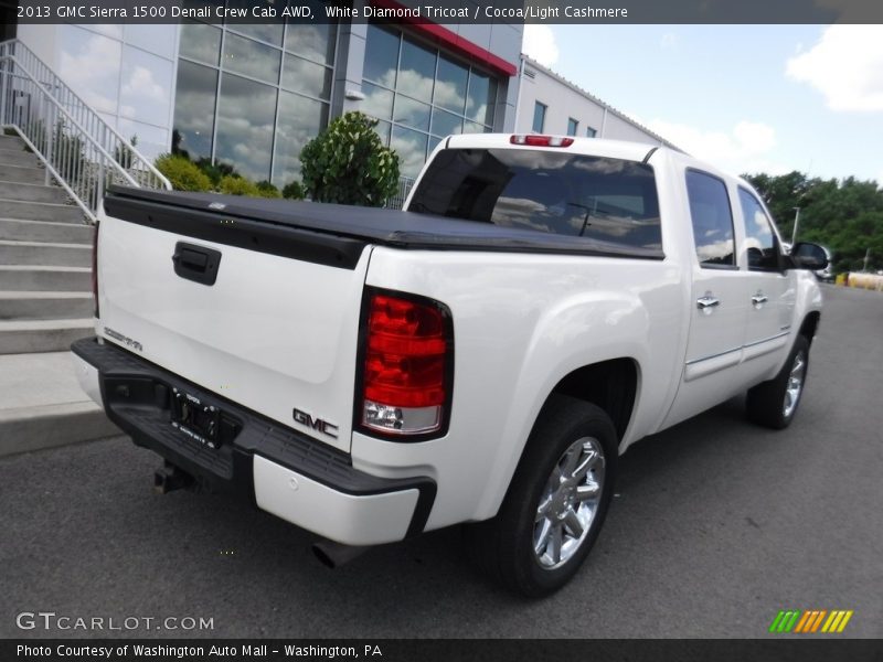 White Diamond Tricoat / Cocoa/Light Cashmere 2013 GMC Sierra 1500 Denali Crew Cab AWD