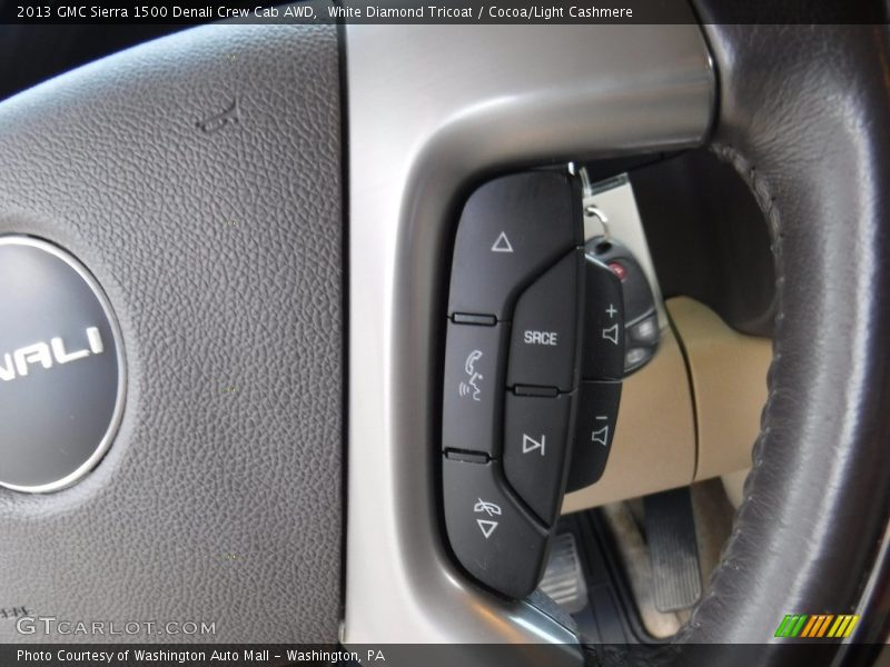 White Diamond Tricoat / Cocoa/Light Cashmere 2013 GMC Sierra 1500 Denali Crew Cab AWD