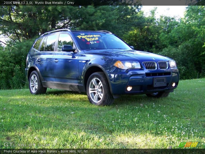 Mystic Blue Metallic / Grey 2006 BMW X3 3.0i