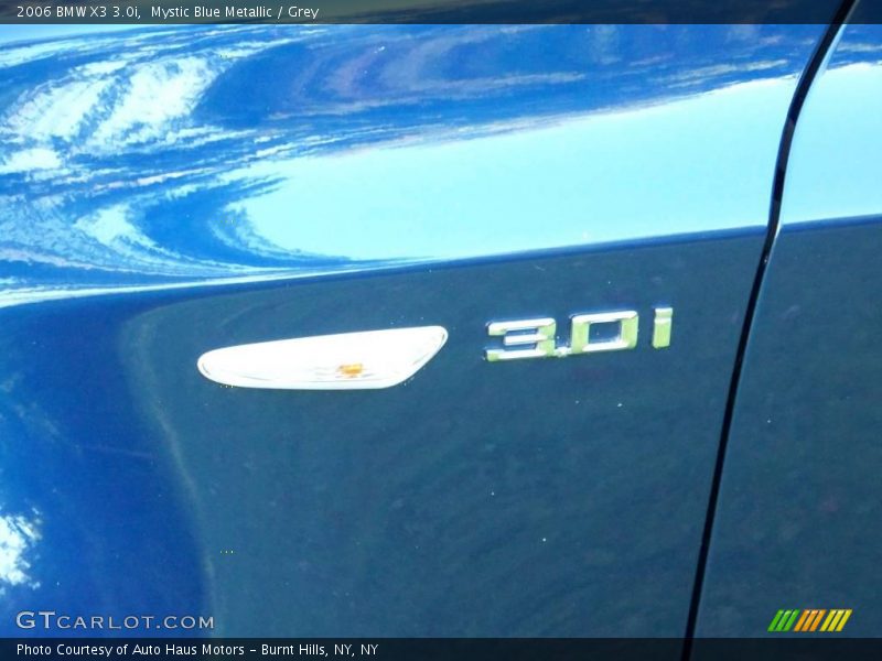 Mystic Blue Metallic / Grey 2006 BMW X3 3.0i