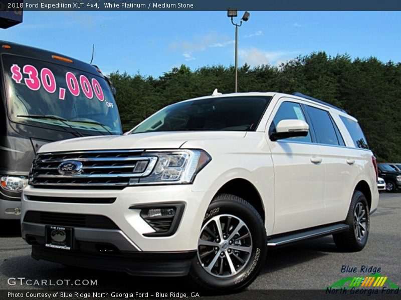 White Platinum / Medium Stone 2018 Ford Expedition XLT 4x4