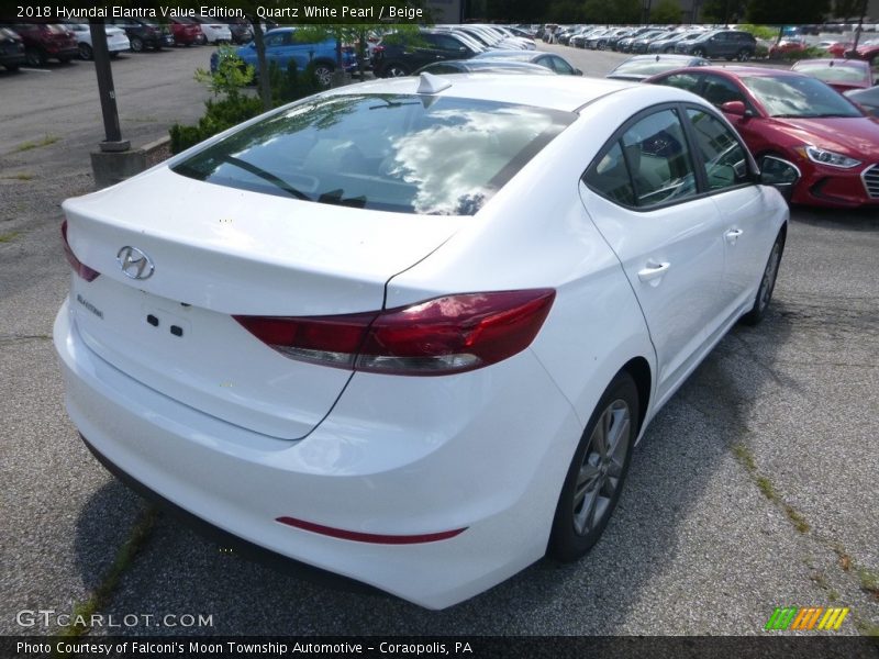 Quartz White Pearl / Beige 2018 Hyundai Elantra Value Edition