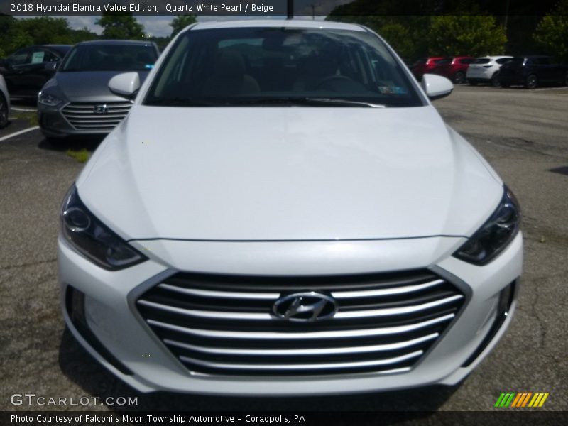 Quartz White Pearl / Beige 2018 Hyundai Elantra Value Edition