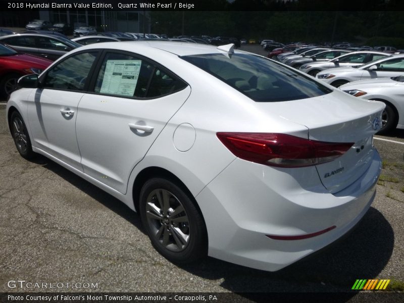 Quartz White Pearl / Beige 2018 Hyundai Elantra Value Edition