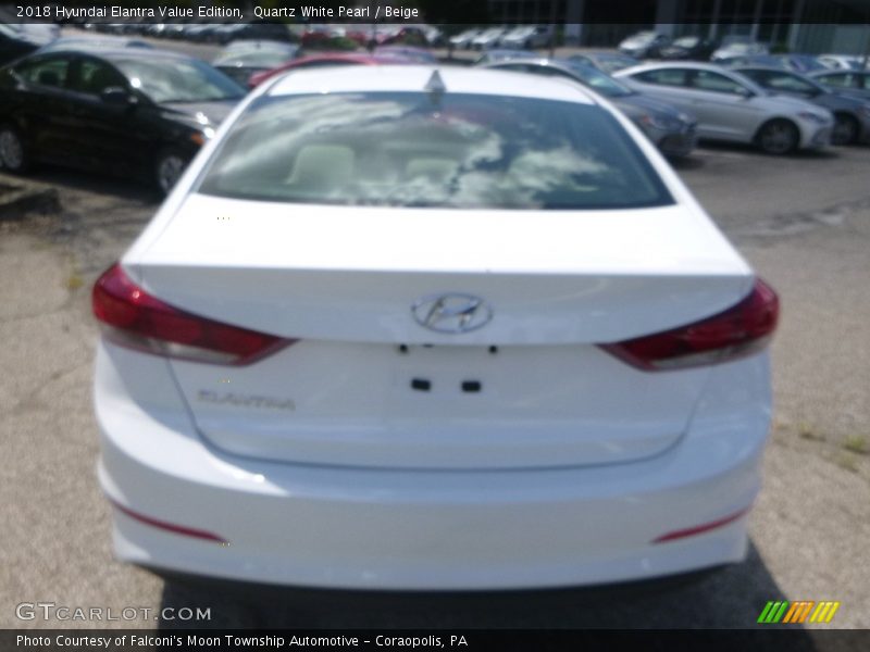 Quartz White Pearl / Beige 2018 Hyundai Elantra Value Edition