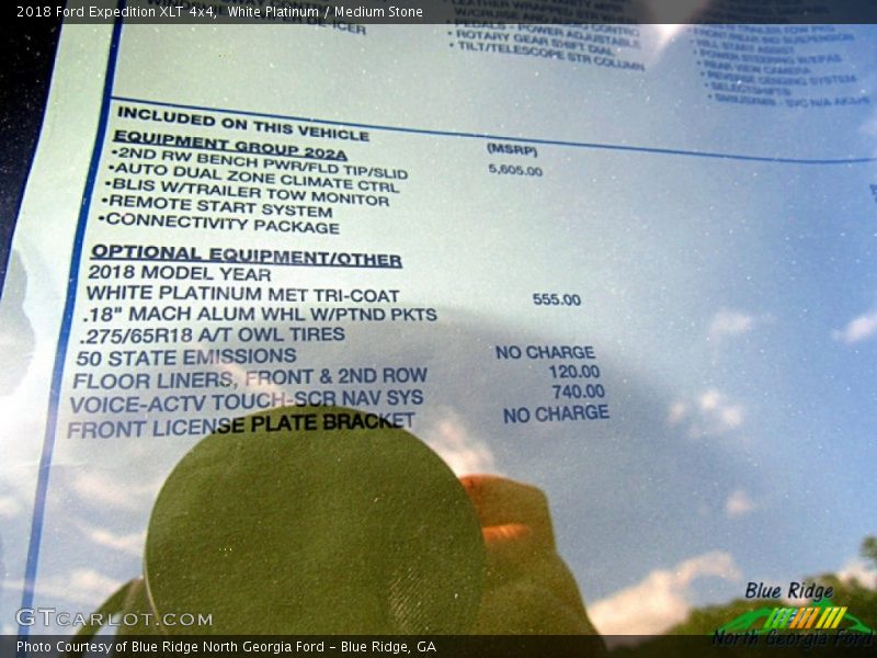 White Platinum / Medium Stone 2018 Ford Expedition XLT 4x4