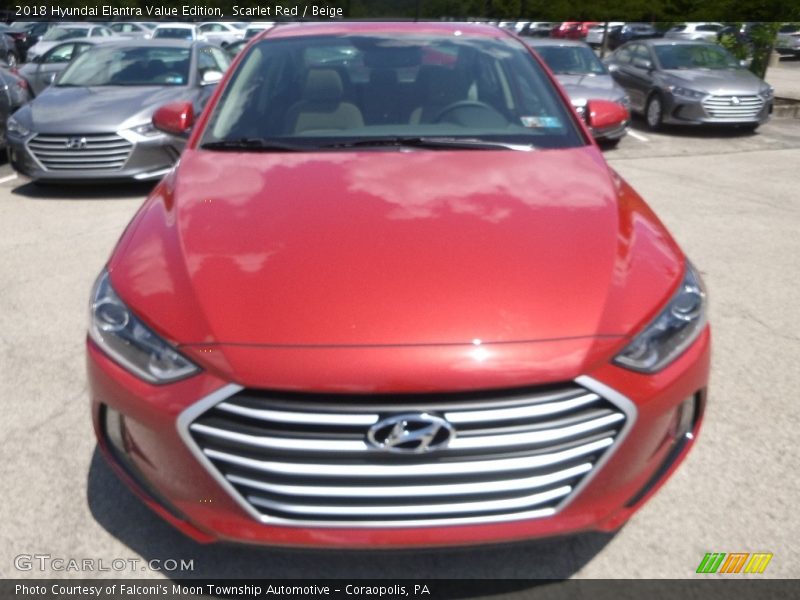 Scarlet Red / Beige 2018 Hyundai Elantra Value Edition