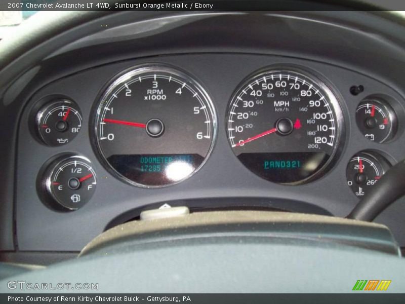 Sunburst Orange Metallic / Ebony 2007 Chevrolet Avalanche LT 4WD