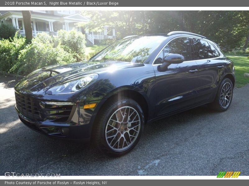 Night Blue Metallic / Black/Luxor Beige 2018 Porsche Macan S