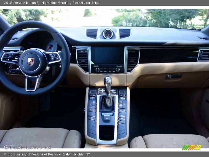 Night Blue Metallic / Black/Luxor Beige 2018 Porsche Macan S
