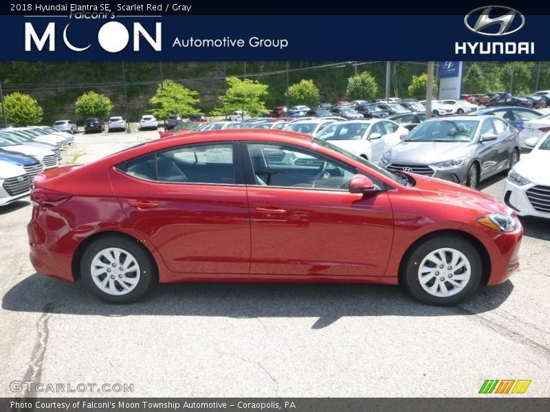 Scarlet Red / Gray 2018 Hyundai Elantra SE