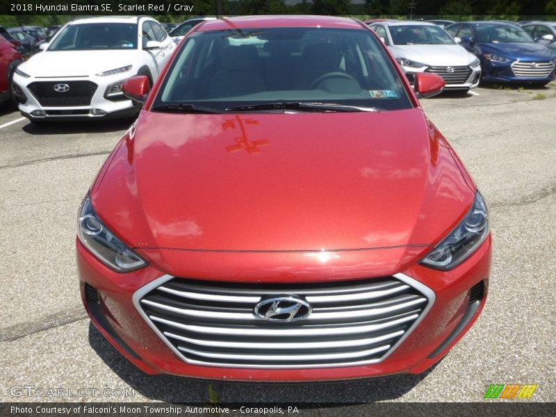 Scarlet Red / Gray 2018 Hyundai Elantra SE
