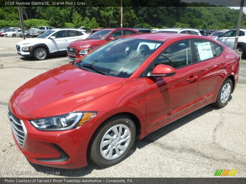 Scarlet Red / Gray 2018 Hyundai Elantra SE