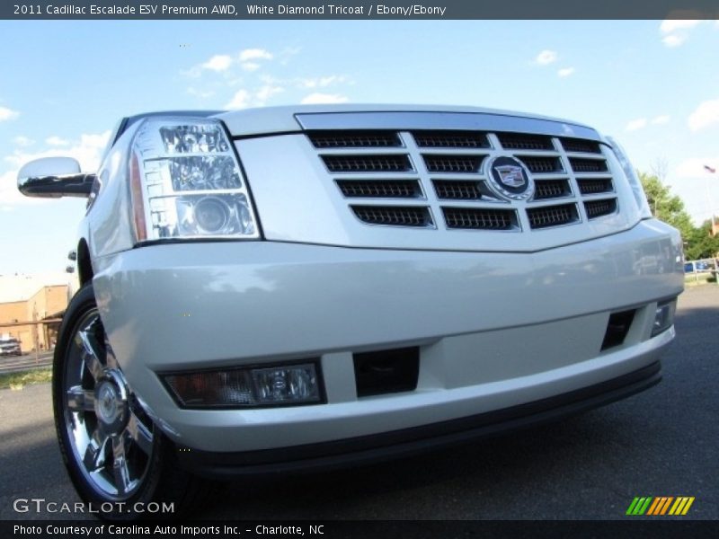 White Diamond Tricoat / Ebony/Ebony 2011 Cadillac Escalade ESV Premium AWD
