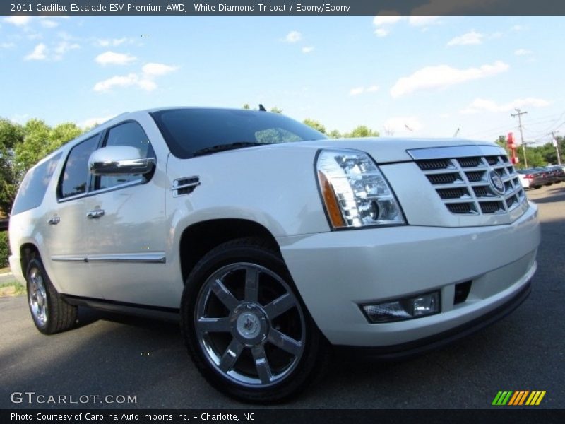 White Diamond Tricoat / Ebony/Ebony 2011 Cadillac Escalade ESV Premium AWD