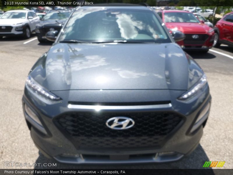 Thunder Gray / Black 2018 Hyundai Kona SEL AWD