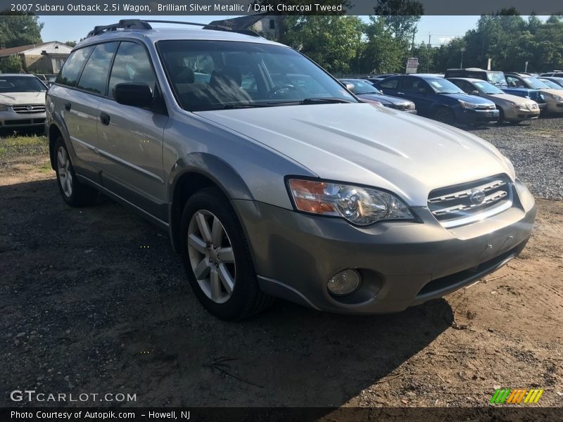 Brilliant Silver Metallic / Dark Charcoal Tweed 2007 Subaru Outback 2.5i Wagon