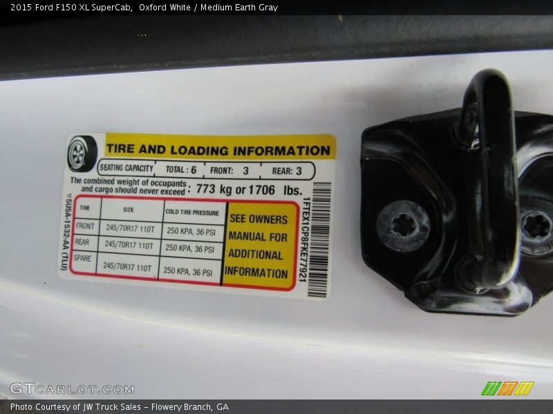 Oxford White / Medium Earth Gray 2015 Ford F150 XL SuperCab