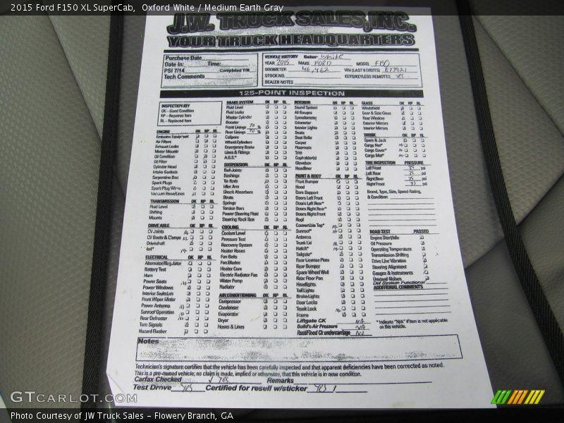 Oxford White / Medium Earth Gray 2015 Ford F150 XL SuperCab