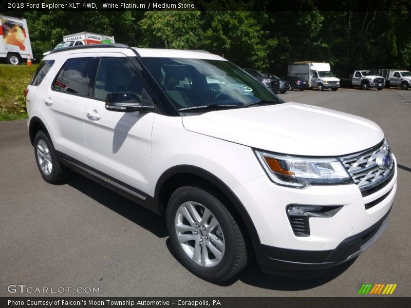 White Platinum / Medium Stone 2018 Ford Explorer XLT 4WD