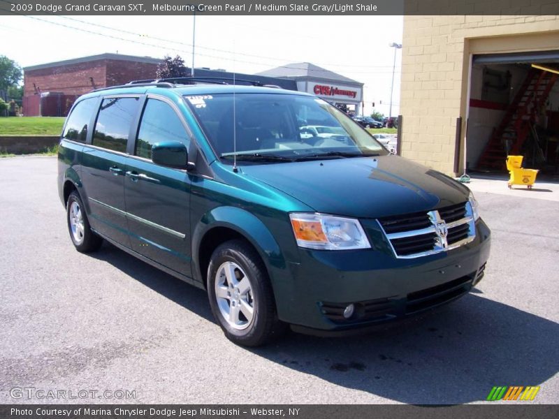 Melbourne Green Pearl / Medium Slate Gray/Light Shale 2009 Dodge Grand Caravan SXT