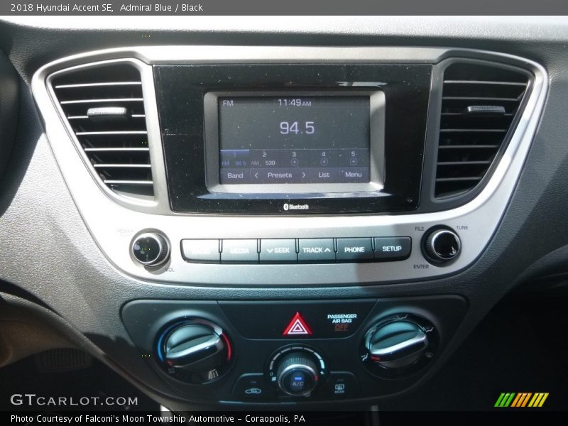 Admiral Blue / Black 2018 Hyundai Accent SE