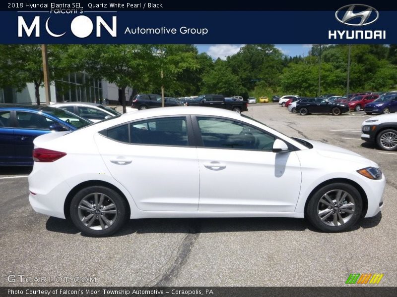 Quartz White Pearl / Black 2018 Hyundai Elantra SEL