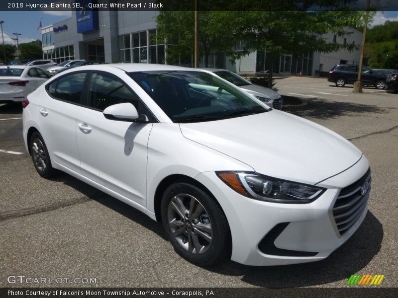 Quartz White Pearl / Black 2018 Hyundai Elantra SEL