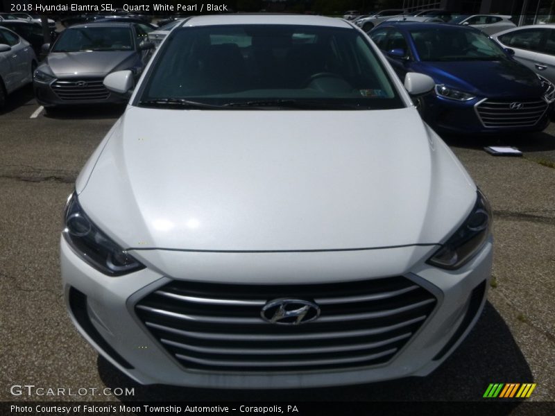 Quartz White Pearl / Black 2018 Hyundai Elantra SEL