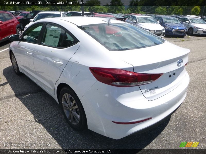 Quartz White Pearl / Black 2018 Hyundai Elantra SEL