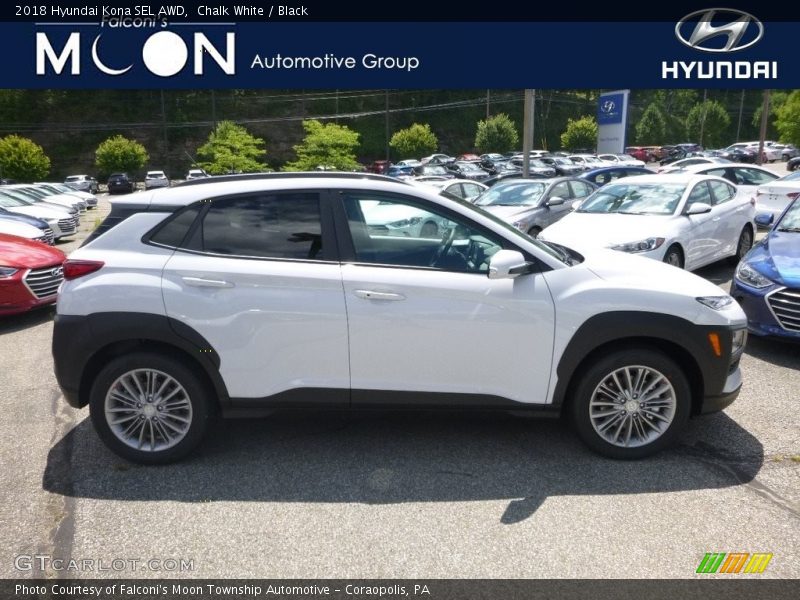 Chalk White / Black 2018 Hyundai Kona SEL AWD