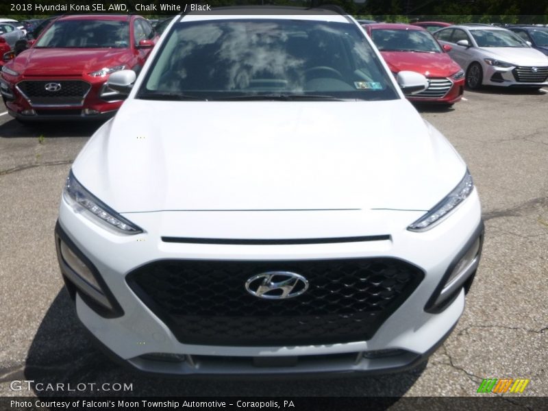 Chalk White / Black 2018 Hyundai Kona SEL AWD