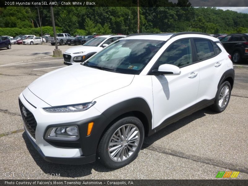 Chalk White / Black 2018 Hyundai Kona SEL AWD