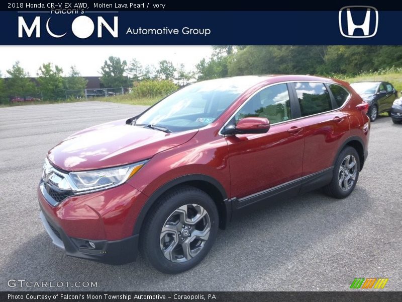 Molten Lava Pearl / Ivory 2018 Honda CR-V EX AWD