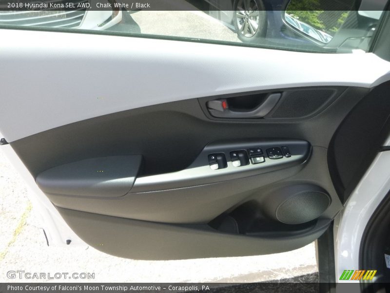Chalk White / Black 2018 Hyundai Kona SEL AWD