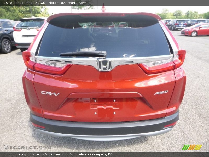 Molten Lava Pearl / Ivory 2018 Honda CR-V EX AWD