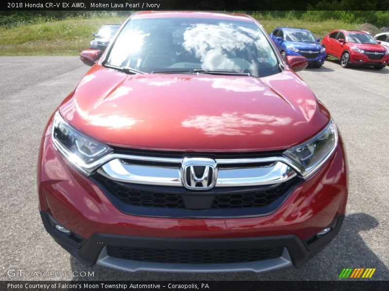 Molten Lava Pearl / Ivory 2018 Honda CR-V EX AWD
