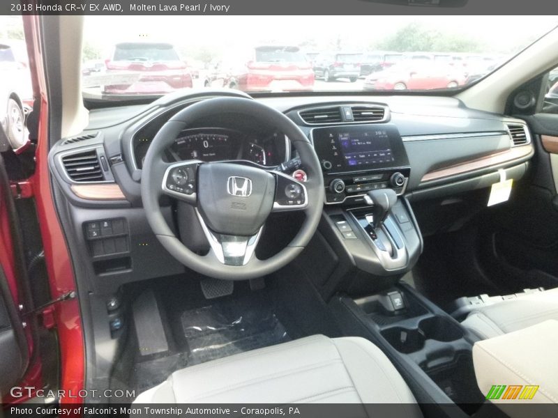 Molten Lava Pearl / Ivory 2018 Honda CR-V EX AWD