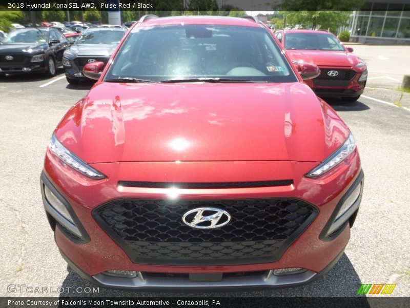 Pulse Red / Black 2018 Hyundai Kona SEL AWD