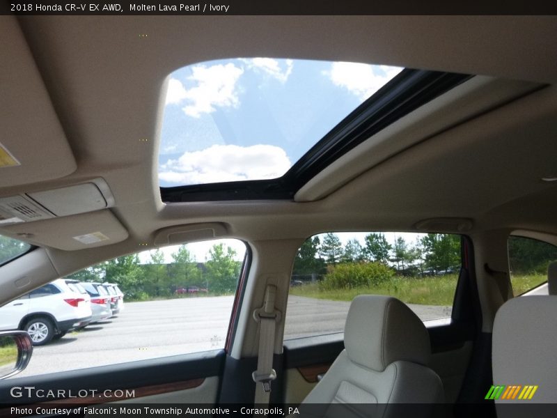 Molten Lava Pearl / Ivory 2018 Honda CR-V EX AWD