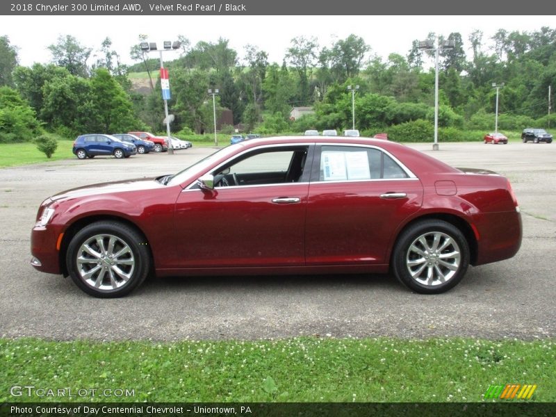 Velvet Red Pearl / Black 2018 Chrysler 300 Limited AWD