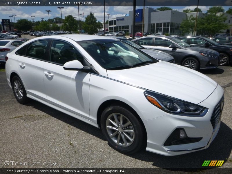 Quartz White Pearl / Gray 2018 Hyundai Sonata SE