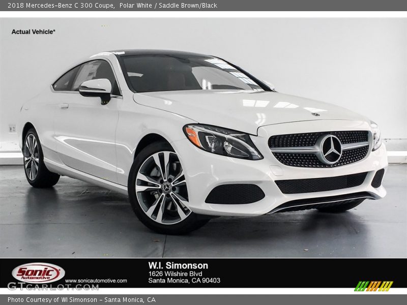 Polar White / Saddle Brown/Black 2018 Mercedes-Benz C 300 Coupe
