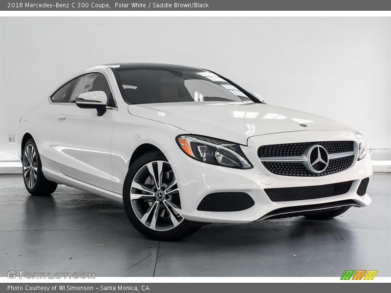 Polar White / Saddle Brown/Black 2018 Mercedes-Benz C 300 Coupe