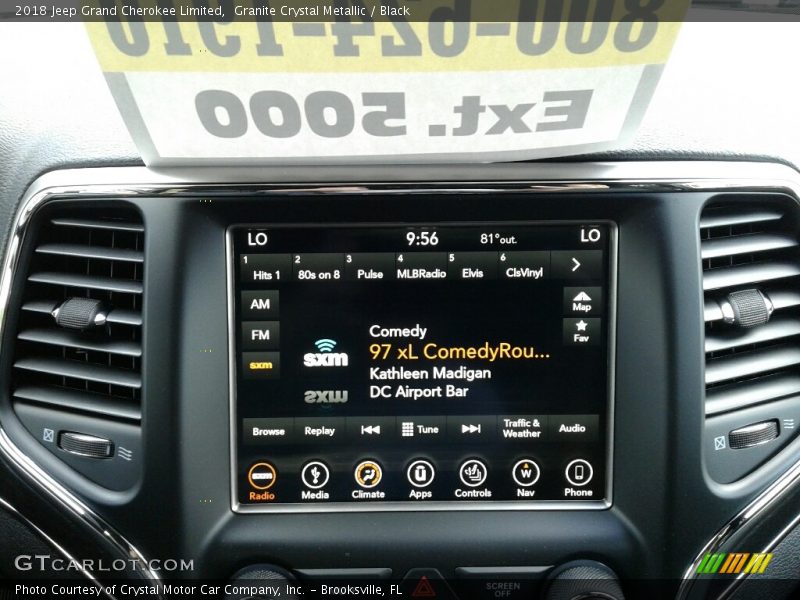 Granite Crystal Metallic / Black 2018 Jeep Grand Cherokee Limited