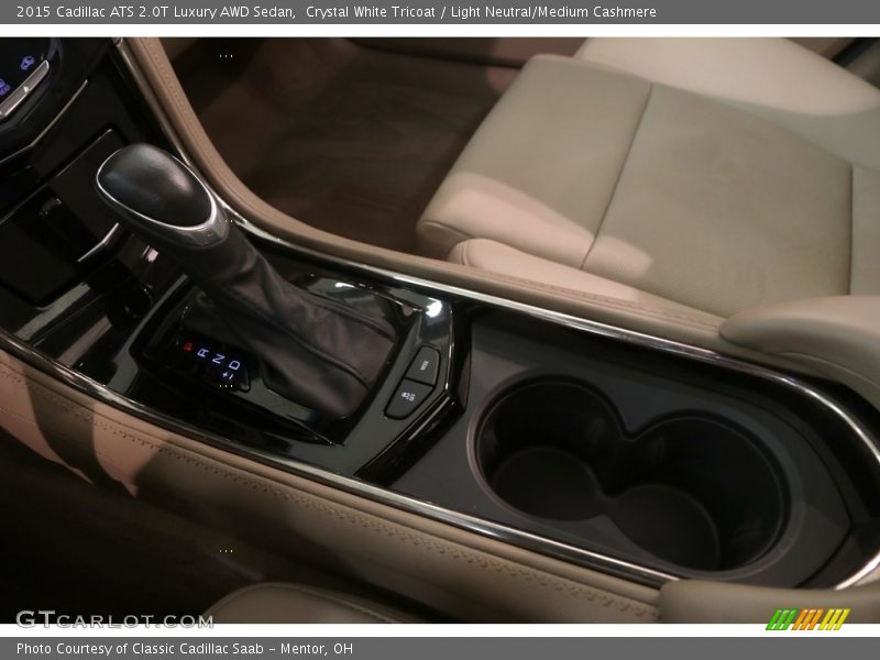 Crystal White Tricoat / Light Neutral/Medium Cashmere 2015 Cadillac ATS 2.0T Luxury AWD Sedan
