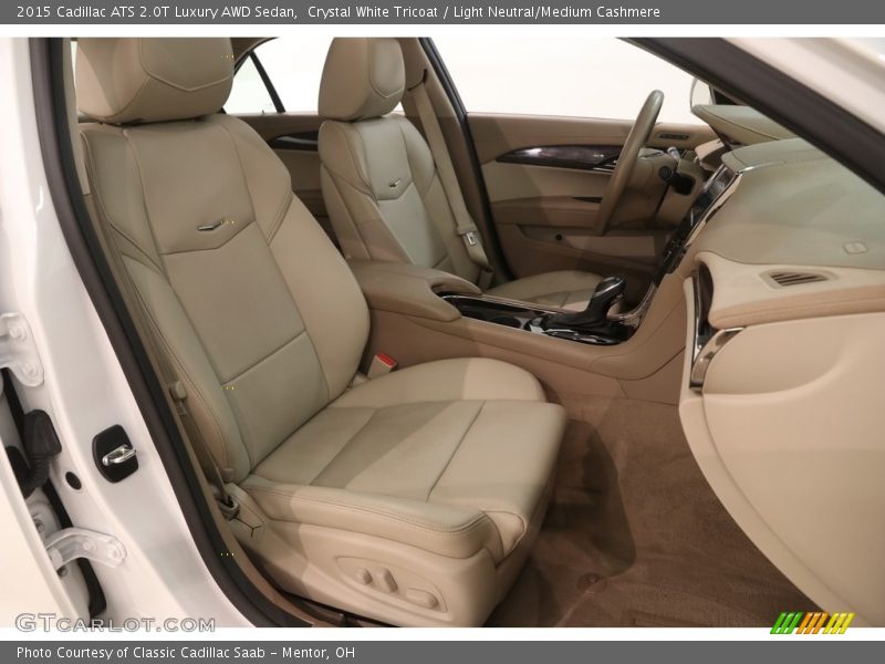 Crystal White Tricoat / Light Neutral/Medium Cashmere 2015 Cadillac ATS 2.0T Luxury AWD Sedan