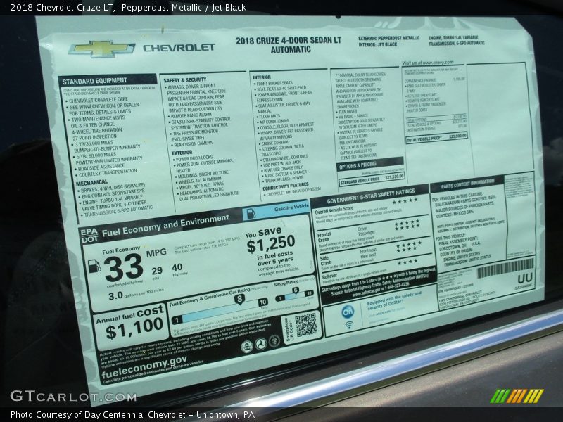 Pepperdust Metallic / Jet Black 2018 Chevrolet Cruze LT