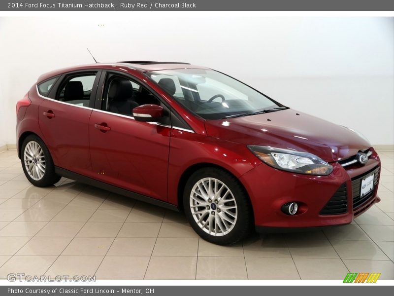 Ruby Red / Charcoal Black 2014 Ford Focus Titanium Hatchback