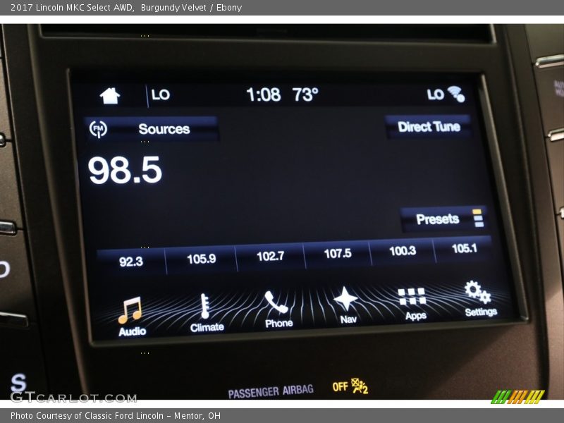 Burgundy Velvet / Ebony 2017 Lincoln MKC Select AWD